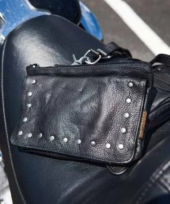Hot Leathers CPS1011 Ladies Magnetic Clip Pouch With Studs Riding Gear