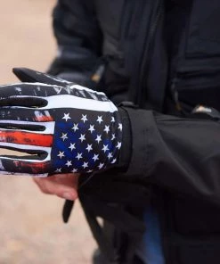 Riding Gear Hot Leathers GVM3002 Vintage American Flag Mechanics Glove
