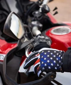 Riding Gear Hot Leathers GVM3002 Vintage American Flag Mechanics Glove