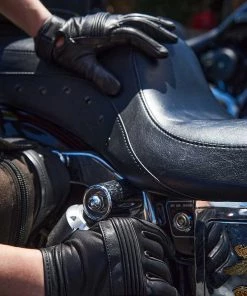 Cool-Tec Gloves Milwaukee Leather MG7536 Men’s Black'Cool-Tec' Leather Riding Gloves With Flex Knuckles