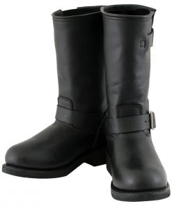 Xelement Footwear Xelement 2440 Women's 'Classic' Black Leather Advanced Engineer Motorcycle Biker Boots