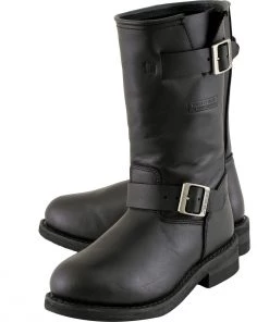 Xelement Footwear Xelement 2440 Women's'Classic' Black Leather Advanced Engineer Motorcycle Biker Boots