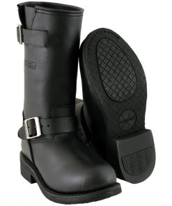 Xelement Footwear Xelement 2440 Women's 'Classic' Black Leather Advanced Engineer Motorcycle Biker Boots