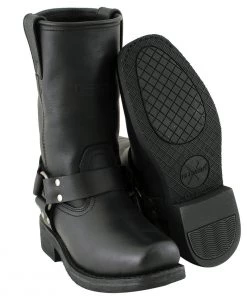 Xelement Footwear Riding Gear Xelement 2442 Women's Black 'Classic' Full Grain Leather Harness Motorcycle Boots