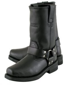 Xelement Footwear Riding Gear Xelement 2442 Women's Black'Classic' Full Grain Leather Harness Motorcycle Boots