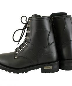 Xelement Footwear Xelement 2446 Women's'Vigilant' Black Leather Logger Boots With Inside Zipper Riding Gear