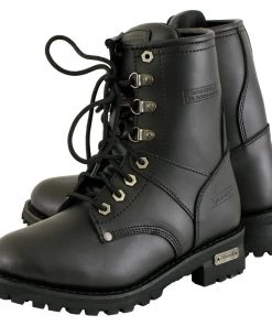 Xelement Footwear Xelement 2446 Women's'Vigilant' Black Leather Logger Boots With Inside Zipper Riding Gear