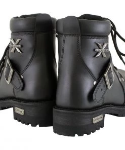 Xelement Footwear Xelement 2469 Women's'Ultimate' Black Leather Advanced Lace-Up Motorcycle Biker Boots