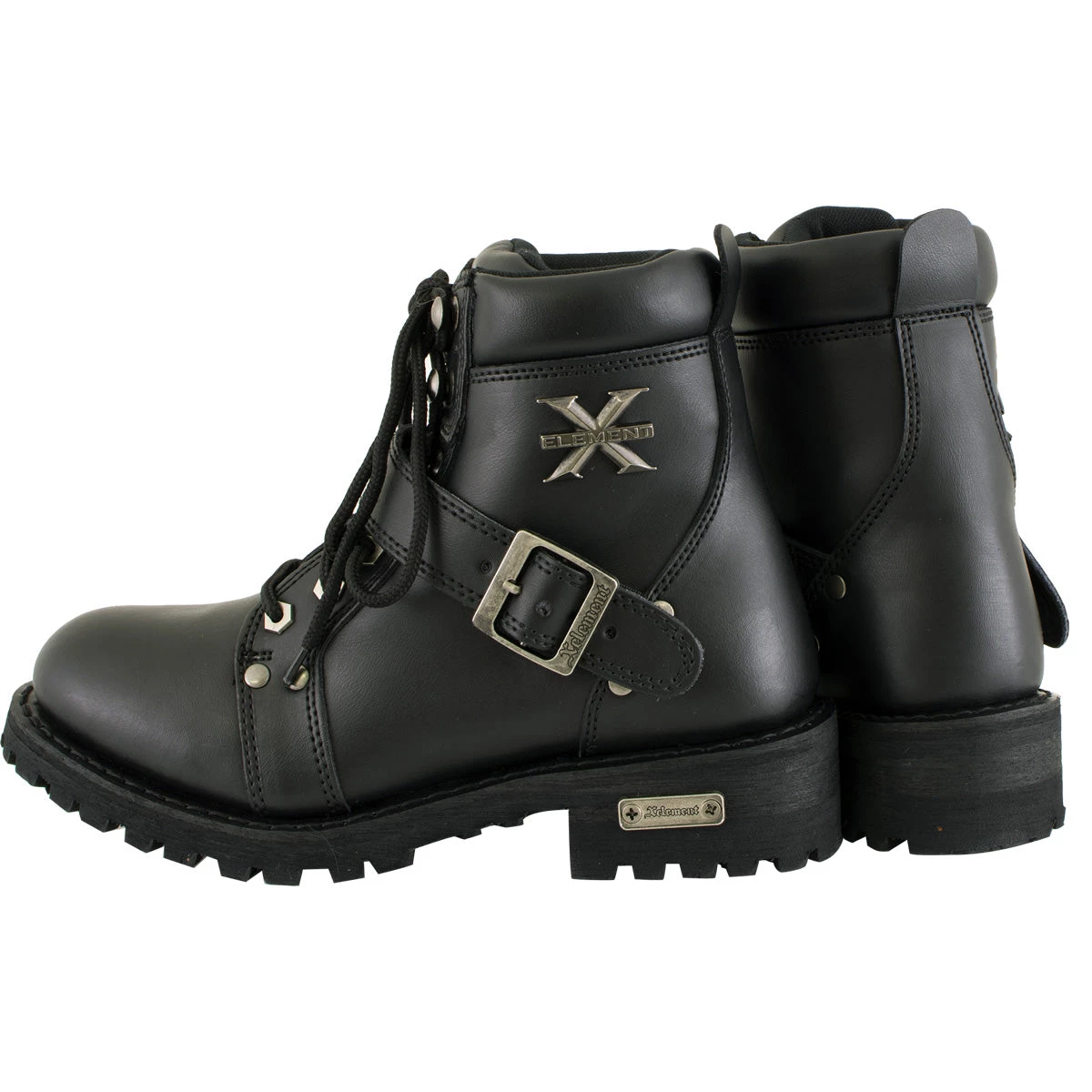 Xelement Footwear Xelement 2469 Women's 'Ultimate' Black Leather Advanced Lace-Up Motorcycle Biker Boots