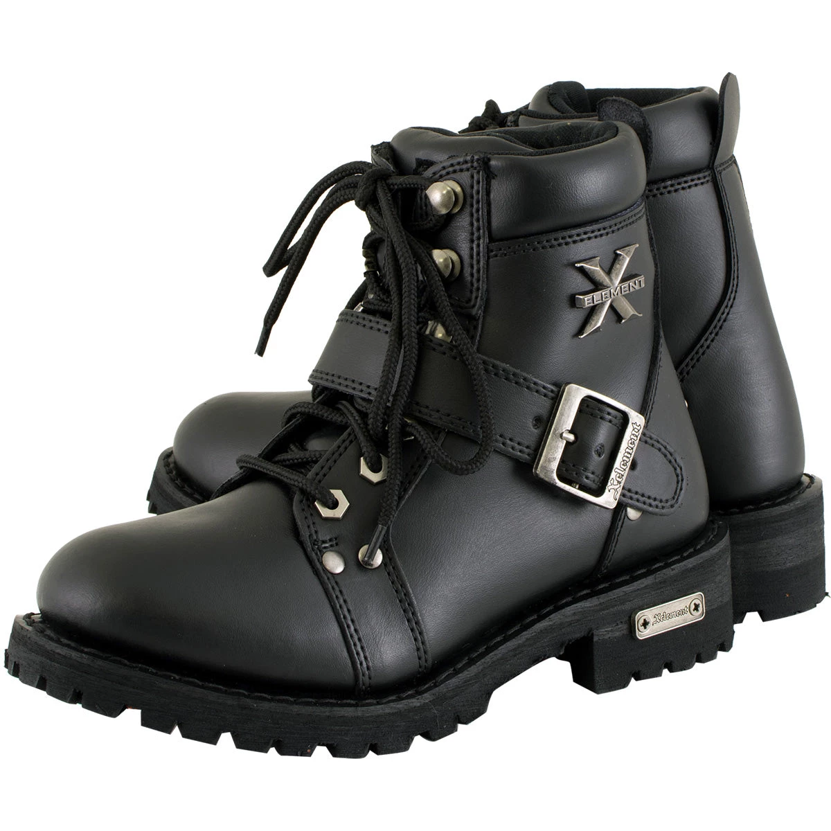 Xelement Footwear Xelement 2469 Women's 'Ultimate' Black Leather Advanced Lace-Up Motorcycle Biker Boots