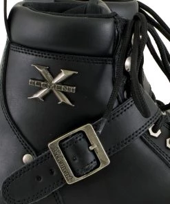 Xelement Footwear Xelement 2469 Women's'Ultimate' Black Leather Advanced Lace-Up Motorcycle Biker Boots