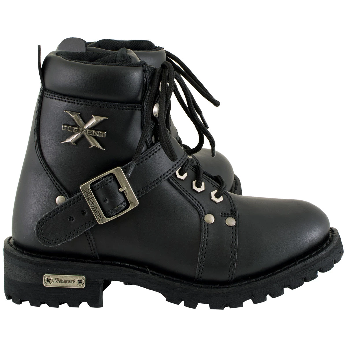 Xelement Footwear Xelement 2469 Women's 'Ultimate' Black Leather Advanced Lace-Up Motorcycle Biker Boots