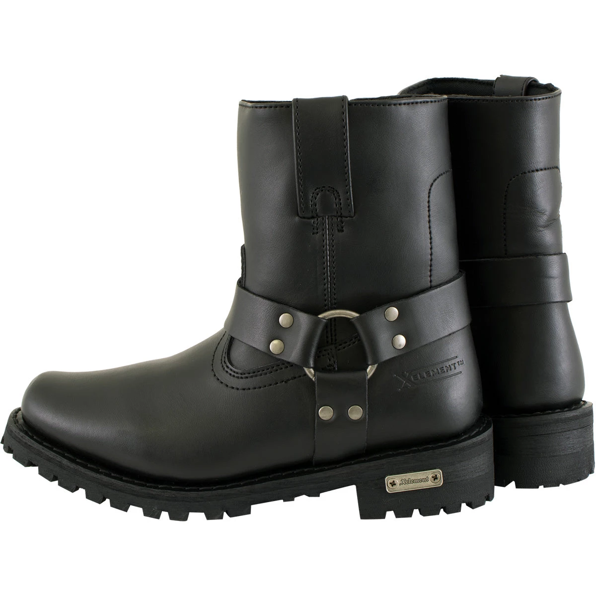 Xelement Footwear Xelement 2502 Women's 'Shorty' Black Leather Zipper Harness Motorcycle Leather Boots Riding Gear