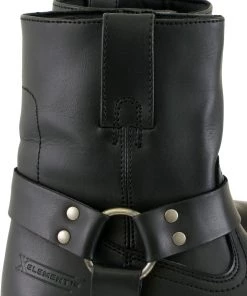 Xelement Footwear Xelement 2502 Women's'Shorty' Black Leather Zipper Harness Motorcycle Leather Boots Riding Gear