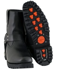 Xelement Footwear Xelement 2502 Women's 'Shorty' Black Leather Zipper Harness Motorcycle Leather Boots Riding Gear