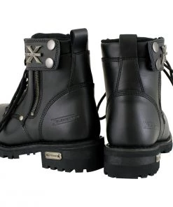 Xelement Footwear Xelement 2505 Women's'Righteous' Black Leather Zippered Motorcycle Boots Riding Gear