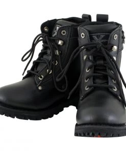 Xelement Footwear Xelement 2505 Women's'Righteous' Black Leather Zippered Motorcycle Boots Riding Gear