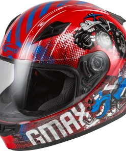Gmax 72-4997 Youth GM-49Y 'Beasts' Full-Face Helmet Red/Blue/Grey