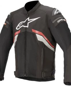 Alpinestars Men’s T-GP Plus R V3 Airflow Black And Fluorescent Red Textile Jacket