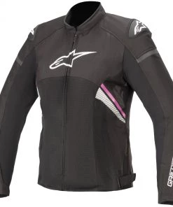 Alpinestars Women’s Stella T-GP Plus R V3 Airflow Black, White And Fuchsia Textile Jacket Motorcycle Jackets