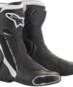 Riding Gear Alpinestars Men’s SMX-PLUS V2 Vented Black And White Boots