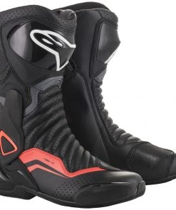Riding Gear Alpinestars Men’s SMX-6 V2 Vented Black, Grey And Fluorescent Red Boots
