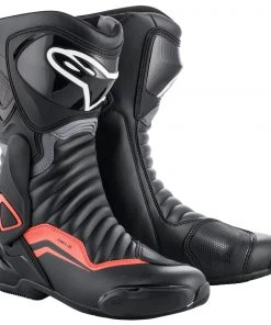 Alpinestars Men’s SMX-6 V2 Black, Grey And Fluorescent Red Boots