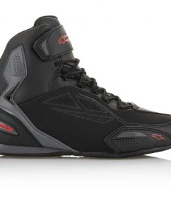 Riding Gear Closeout-Alpinestars Men’s Faster-3 Drystar Black, Grey And Red Riding Shoes