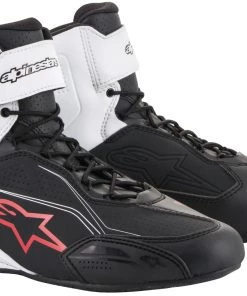 Riding Gear Alpinestars Men’s Faster-3 Black, White And Red Riding Shoes