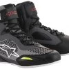 Riding Gear Alpinestars Men’s Faster-3 Rideknit Black, Grey And Fluorescent Yellow Riding Shoes