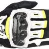 Riding Gear Alpinestars Men’s SMX-2 Air Carbon V2 Black, White And Fluorescent Yellow Gloves