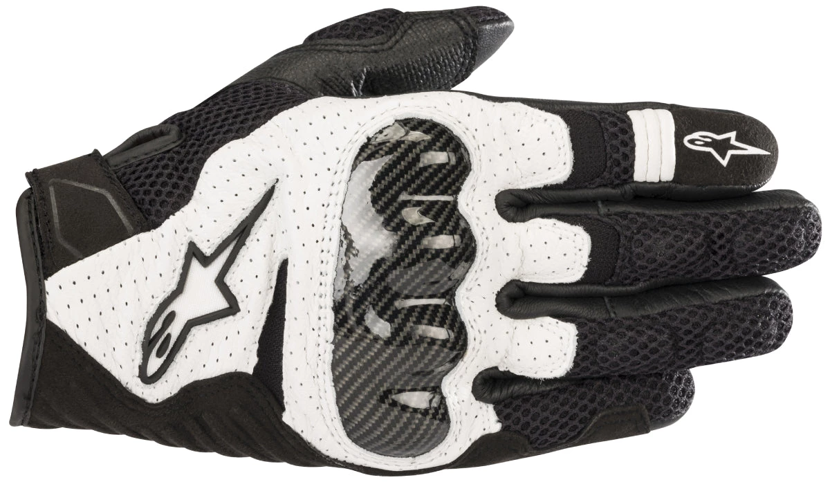 Alpinestars Men’s SMX-1 Air V2 Black And White Gloves Riding Gear