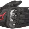 Riding Gear Alpinestars Men’s SMX-1 Air V2 Black And Fluorescent Red Gloves
