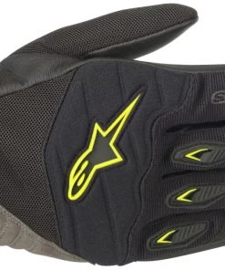 Alpinestars Men’s Shore Black And Fluorescent Yellow Gloves Riding Gear