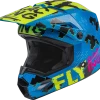 Fly Racing 73-3492 Youth Kinetic Scan Helmet Blue/Hi-Vis/Pink