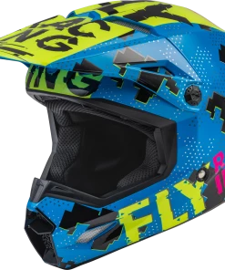 Fly Racing 73-3492 Youth Kinetic Scan Helmet Blue/Hi-Vis/Pink