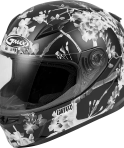 Gmax 72-5710 FF-49 'Blossom' Full-Face Helmet Matte Black/White/Grey Riding Gear