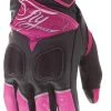 Fly Racing Venus Women's Pink And Black Leather And Textile Gloves Riding Gear