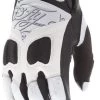 Fly Racing Venus Women's White And Black Leather And Textile Gloves