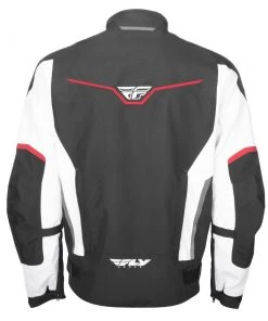 Fly Racing Strata Men's Black/White/Red Mesh/Textile Jacket With Armor Mesh & Textile