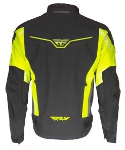 Mesh & Textile Fly Racing Strata Men's Armored Black/Hi-Viz Yellow Mesh/Textile Jacket