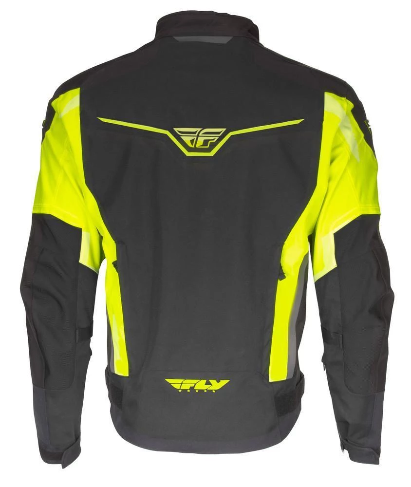 Mesh & Textile Fly Racing Strata Men's Armored Black/Hi-Viz Yellow Mesh/Textile Jacket