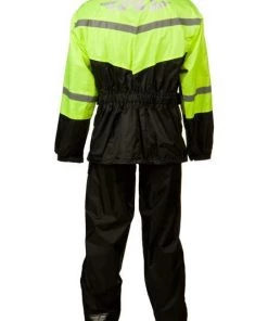 Fly Racing Men's 2-Piece Black And Hi-Viz Rain Suit