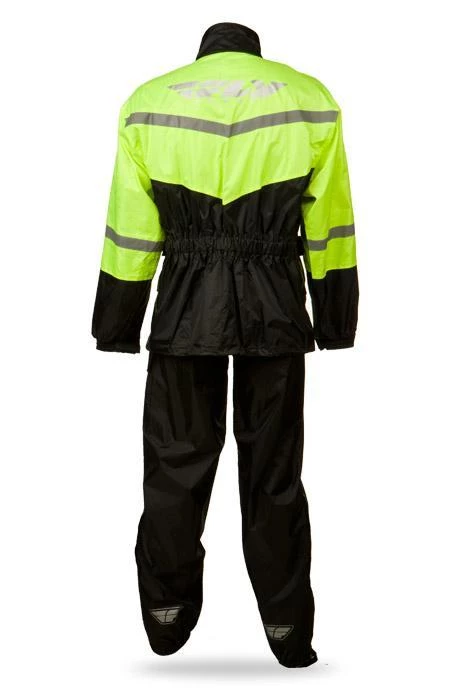Fly Racing Men's 2-Piece Black And Hi-Viz Rain Suit