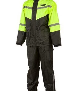 Fly Racing Men's 2-Piece Black And Hi-Viz Rain Suit