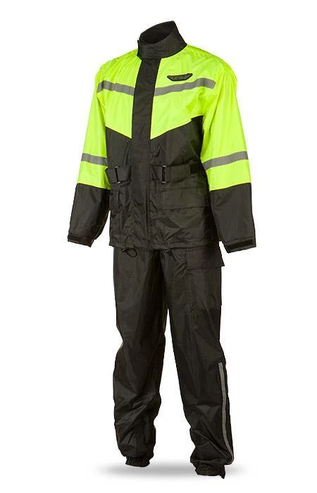 Fly Racing Men's 2-Piece Black And Hi-Viz Rain Suit