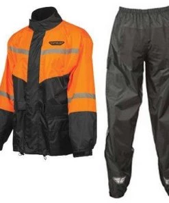 Fly Racing Men's 2-Piece Black/Orange Rain Suit