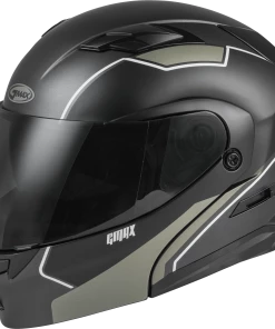 Riding Gear Gmax 72-4730 MD-01 Modular 'Exploit' Helmet Matte Black/Silver