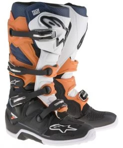 Riding Gear Alpinestars Tech 7 Enduro Men's Black/Orange/Blue/White Motocross Boots