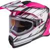 Riding Gear Gmax 72-7213 AT-21S 'Adventure Epic' Snow Helmet Pink/White/Black